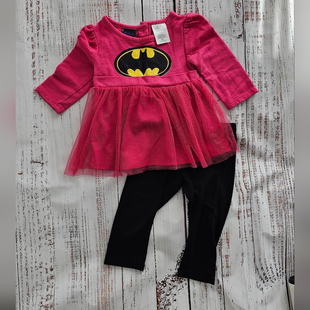 Pink and Black Batman Outfit for Baby